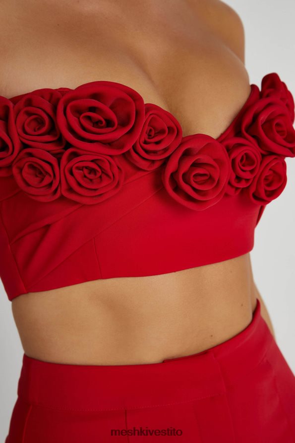 Meshki top corto paloma rosa vestiario rosso 6L048P816