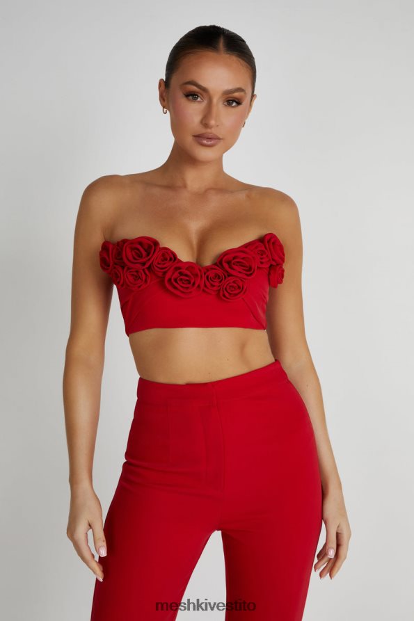 Meshki top corto paloma rosa vestiario rosso 6L048P816