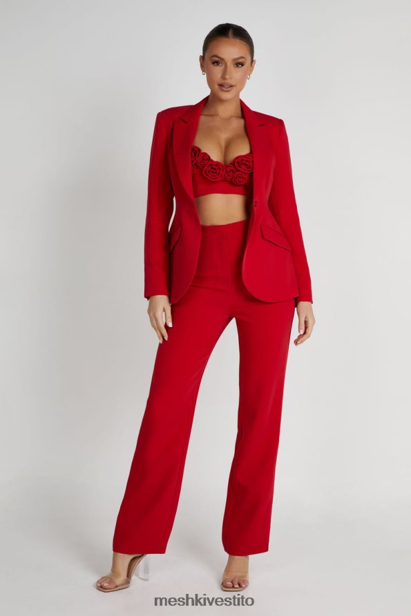 Meshki top corto paloma rosa vestiario rosso 6L048P816