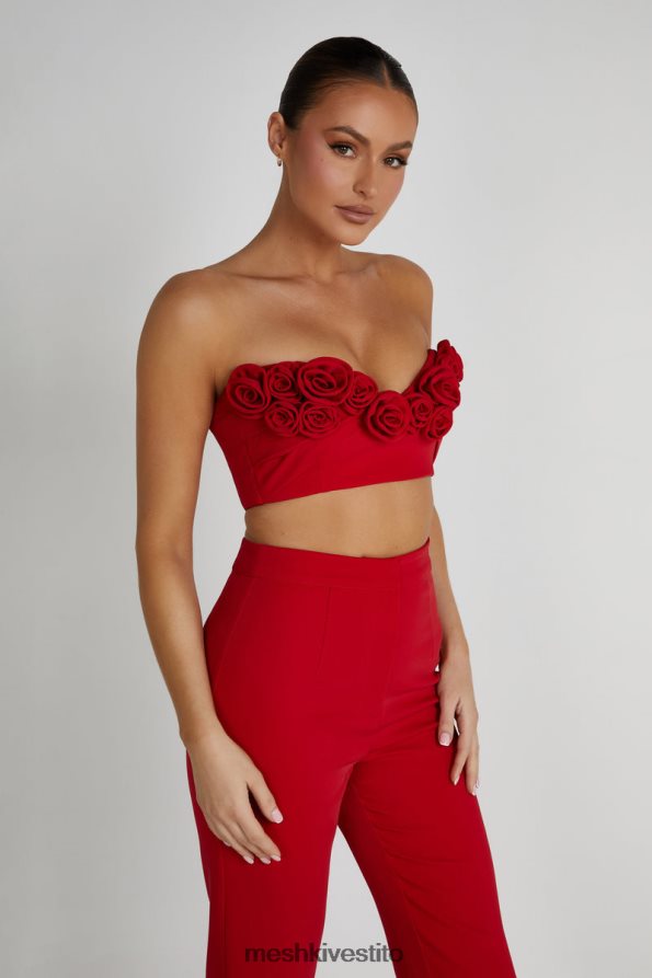 Meshki top corto paloma rosa vestiario rosso 6L048P816