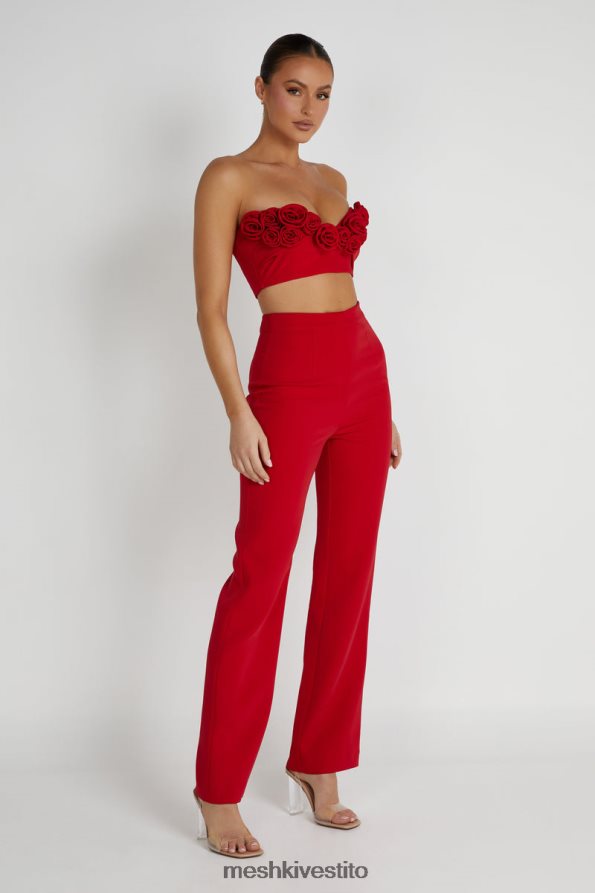 Meshki top corto paloma rosa vestiario rosso 6L048P816