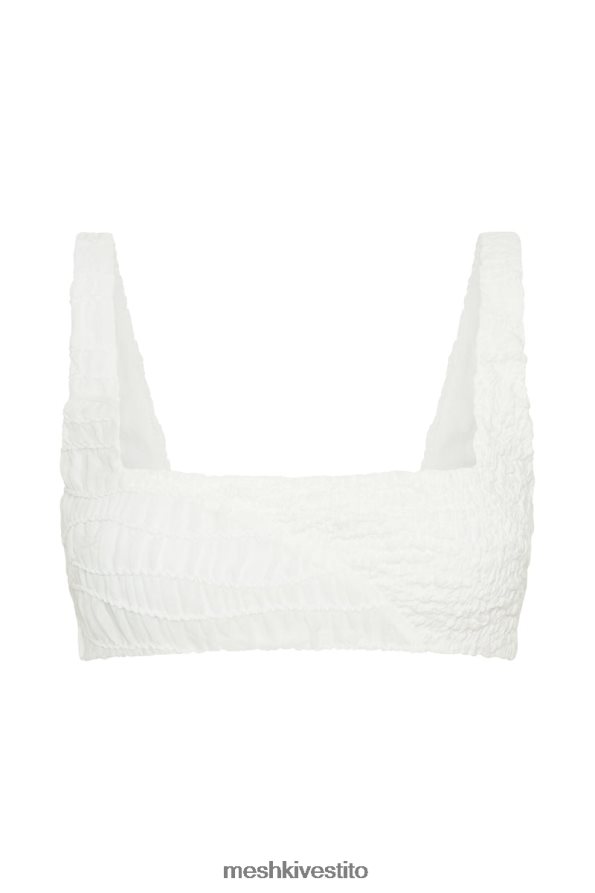 Meshki top corto testurizzato nyah vestiario bianco 6L048P900