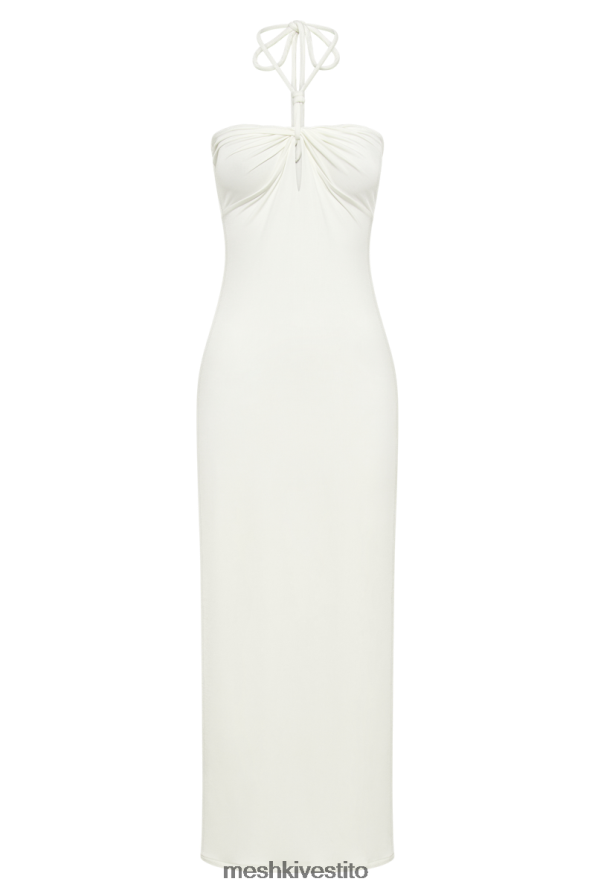 Meshki Abito Krissy midi in jersey con scollo all\'americana vestiario bianco 6L048P172