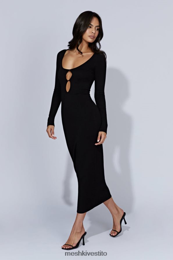 Meshki Abito midi Alma in maglia a maniche lunghe vestiario nero 6L048P553