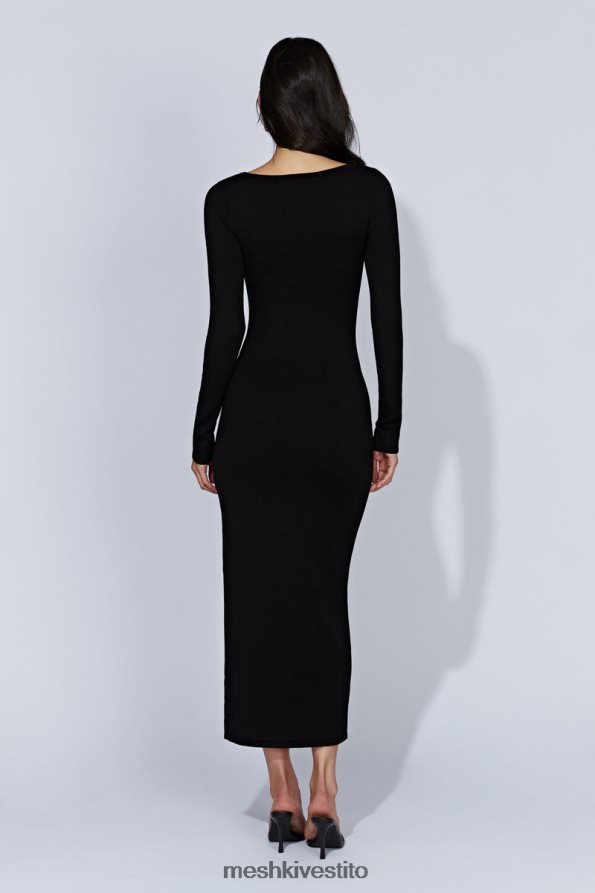 Meshki Abito midi Alma in maglia a maniche lunghe vestiario nero 6L048P553