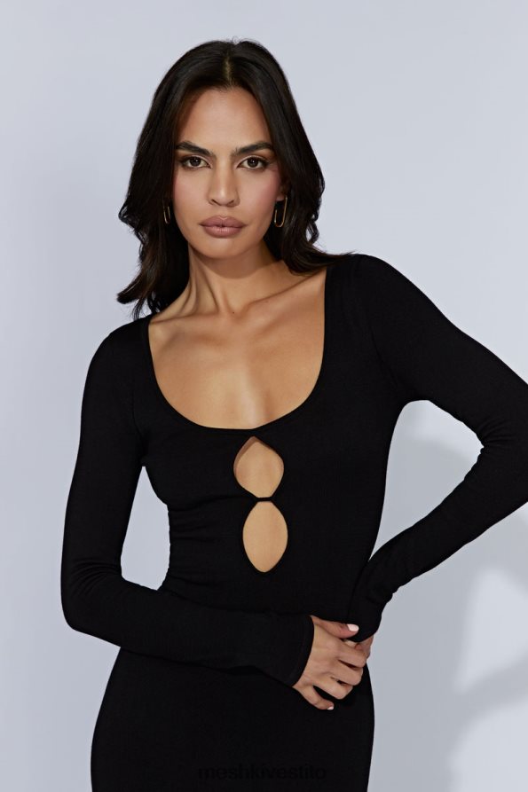 Meshki Abito midi Alma in maglia a maniche lunghe vestiario nero 6L048P553
