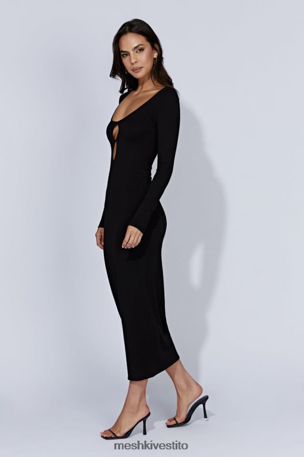 Meshki Abito midi Alma in maglia a maniche lunghe vestiario nero 6L048P553