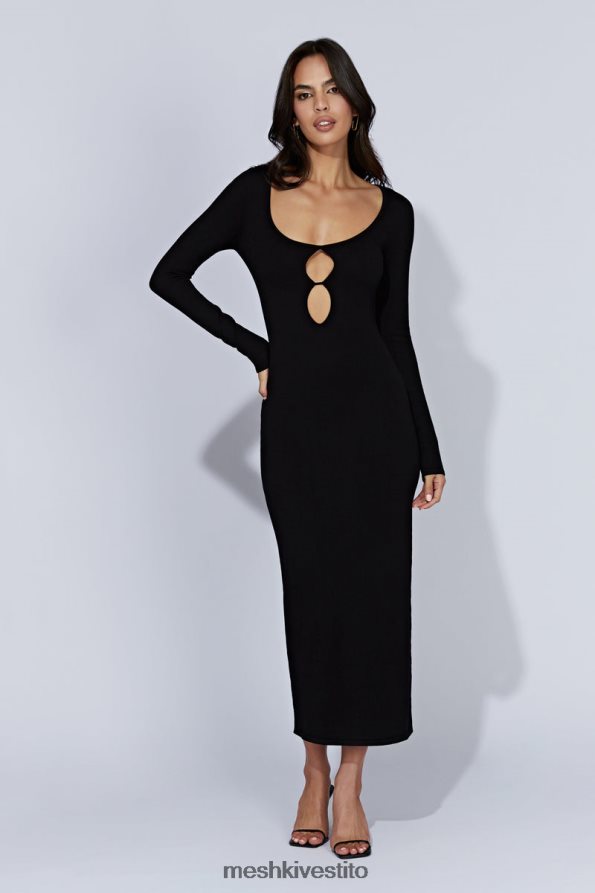 Meshki Abito midi Alma in maglia a maniche lunghe vestiario nero 6L048P553