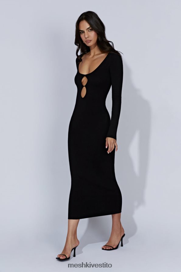 Meshki Abito midi Alma in maglia a maniche lunghe vestiario nero 6L048P553