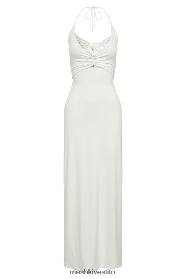 Meshki Abito midi Heidi in nylon riciclato con dettaglio spille vestiario bianco 6L048P218