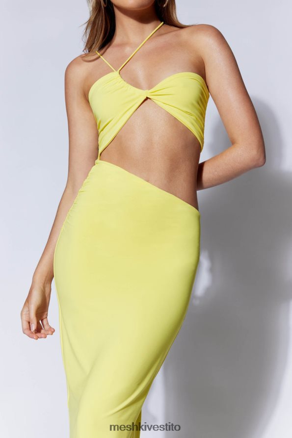 Meshki Abito midi Keira con taglio laterale vestiario giallo 6L048P705