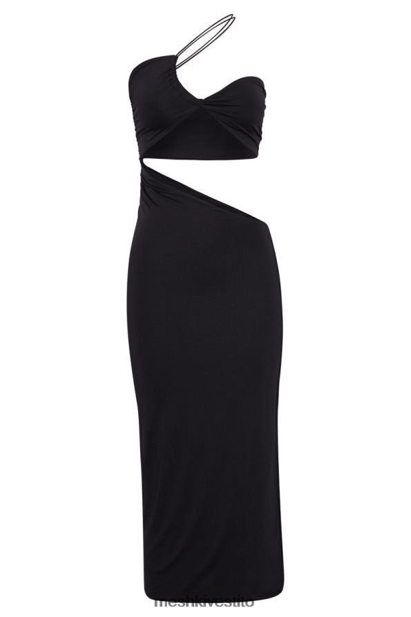 Meshki Abito midi Keira con taglio laterale vestiario nero 6L048P700