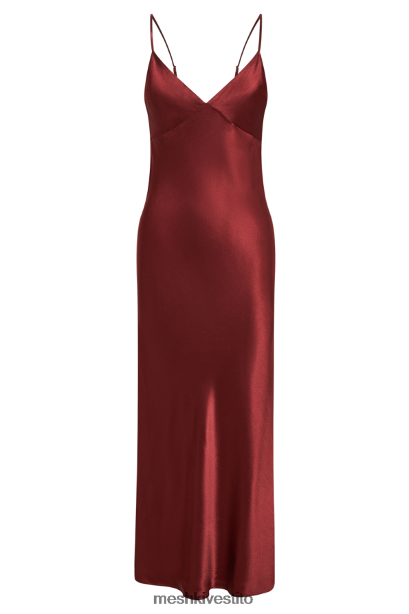 Meshki Abito midi Kiko in chiffon di raso vestiario bacca 6L048P16