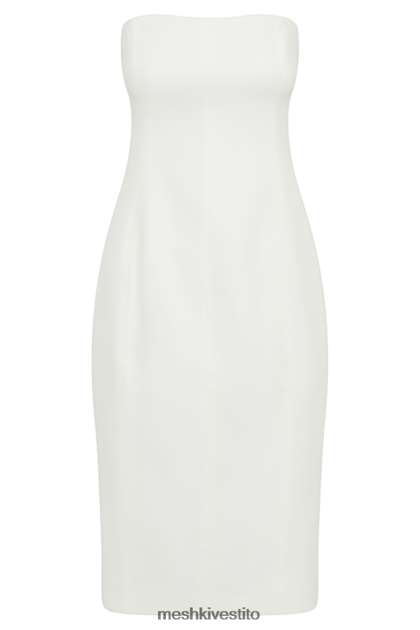 Meshki Abito midi Marianne in crêpe senza spalline vestiario bianco 6L048P144