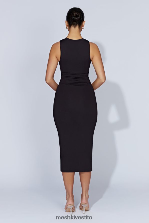 Meshki Abito midi a canotta senza maniche Jill vestiario nero 6L048P467