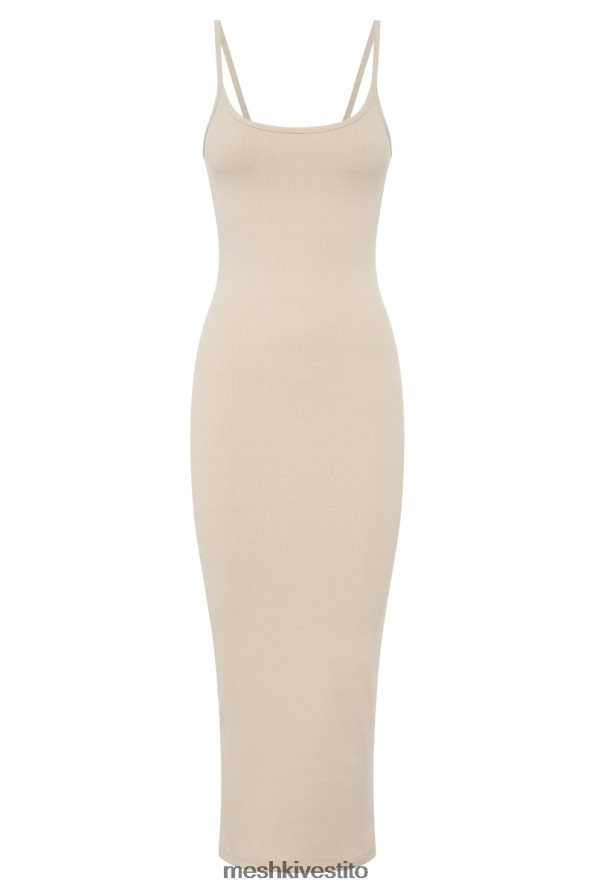 Meshki Abito midi a canottiera a coste Alexis vestiario crema 6L048P431