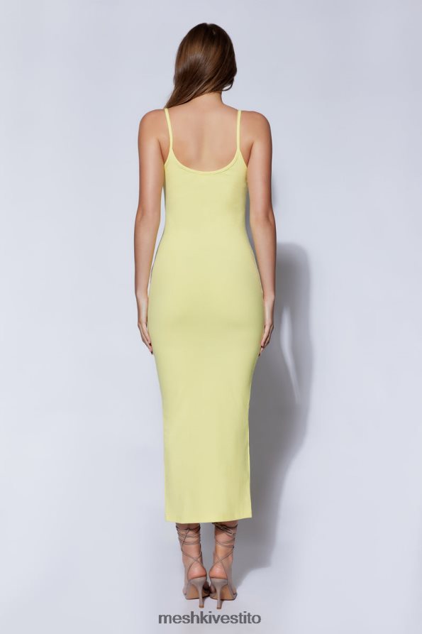 Meshki Abito midi a canottiera a coste Alexis vestiario giallo 6L048P526