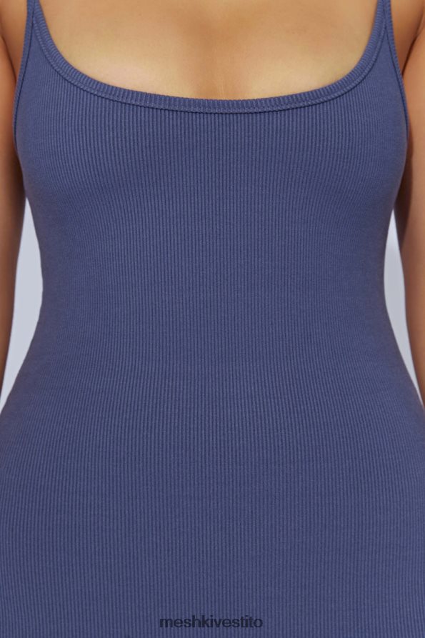 Meshki Abito midi a canottiera a coste Alexis vestiario marina di mezzanotte 6L048P331