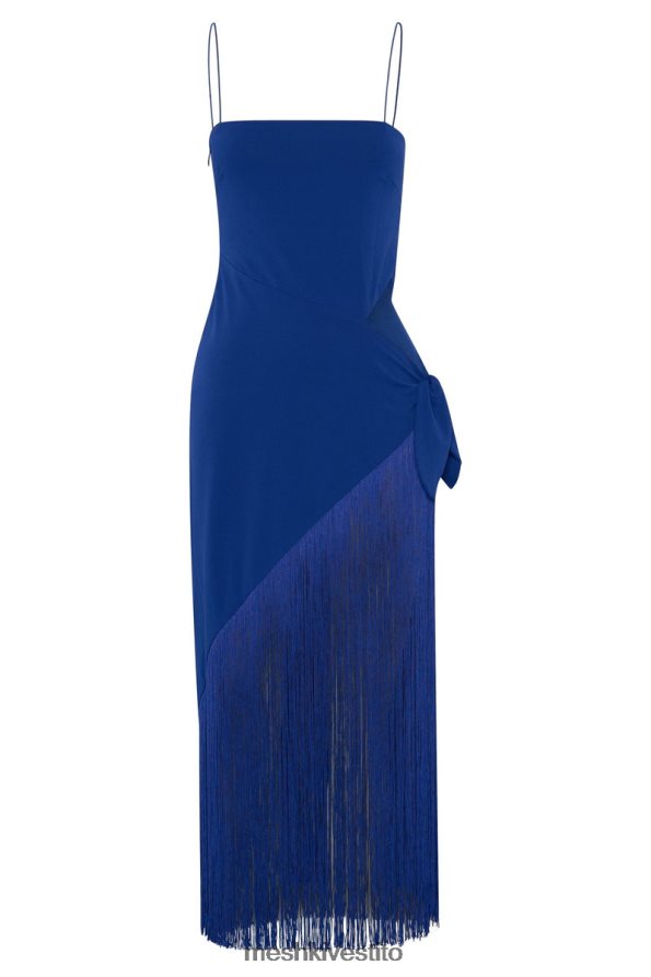 Meshki Abito midi a portafoglio Yasmin con frange vestiario blu persiano 6L048P515