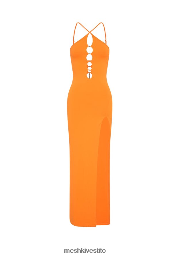 Meshki Abito midi allacciato alla caviglia con perline vestiario mandarino 6L048P731