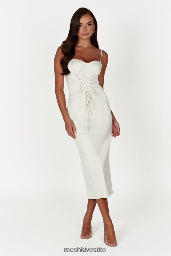 Meshki Abito midi con corsetto Camelia vestiario avorio 6L048P594
