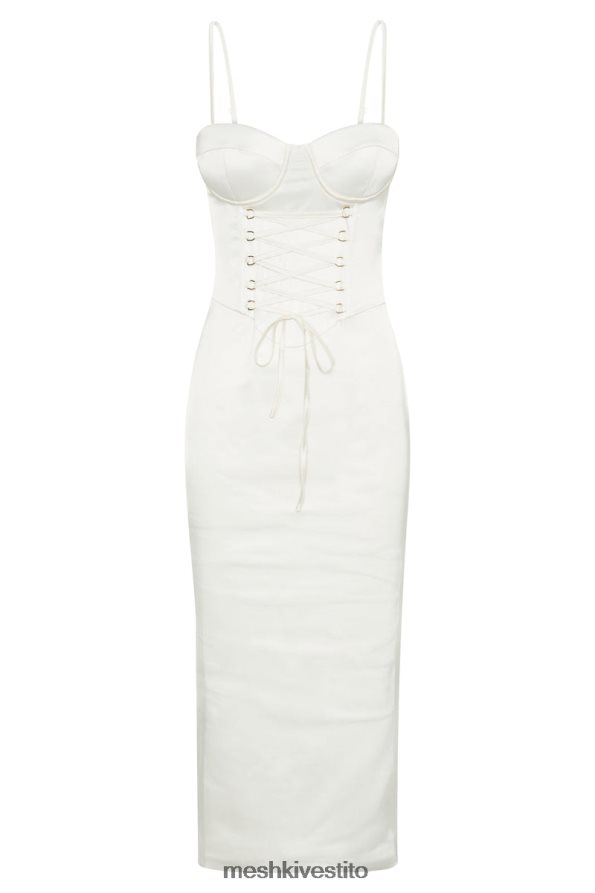 Meshki Abito midi con corsetto Camelia vestiario avorio 6L048P594