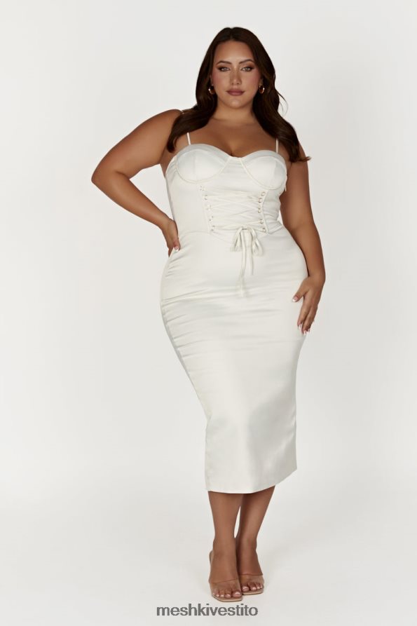 Meshki Abito midi con corsetto Camelia vestiario avorio 6L048P594