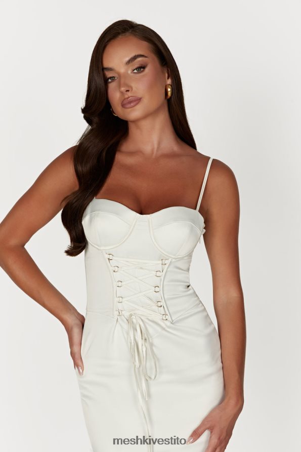 Meshki Abito midi con corsetto Camelia vestiario avorio 6L048P594