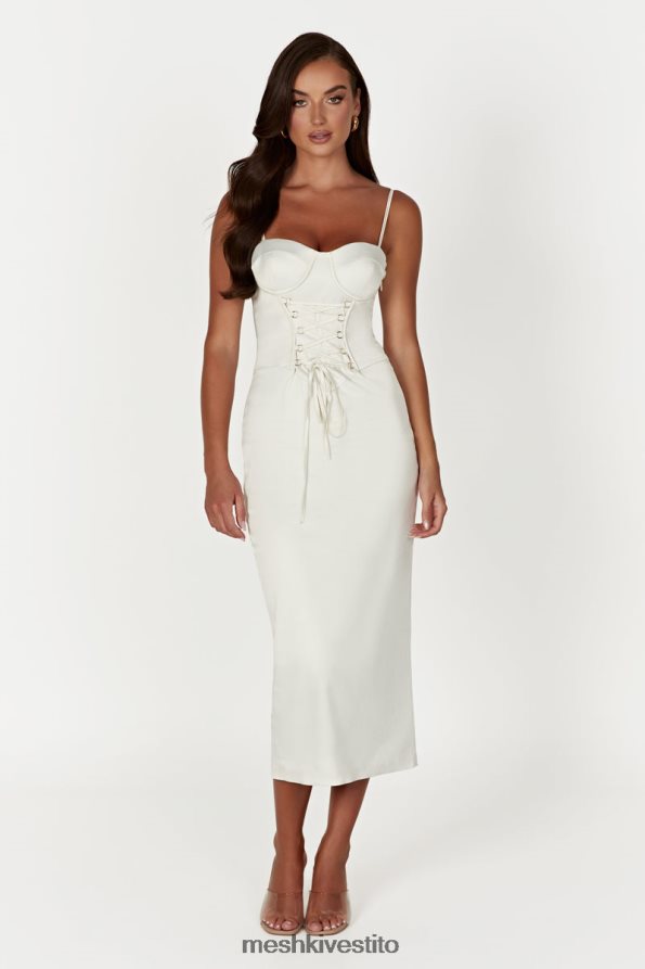 Meshki Abito midi con corsetto Camelia vestiario avorio 6L048P594