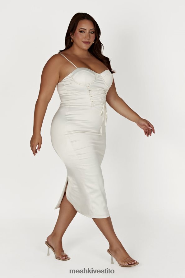 Meshki Abito midi con corsetto Camelia vestiario avorio 6L048P594