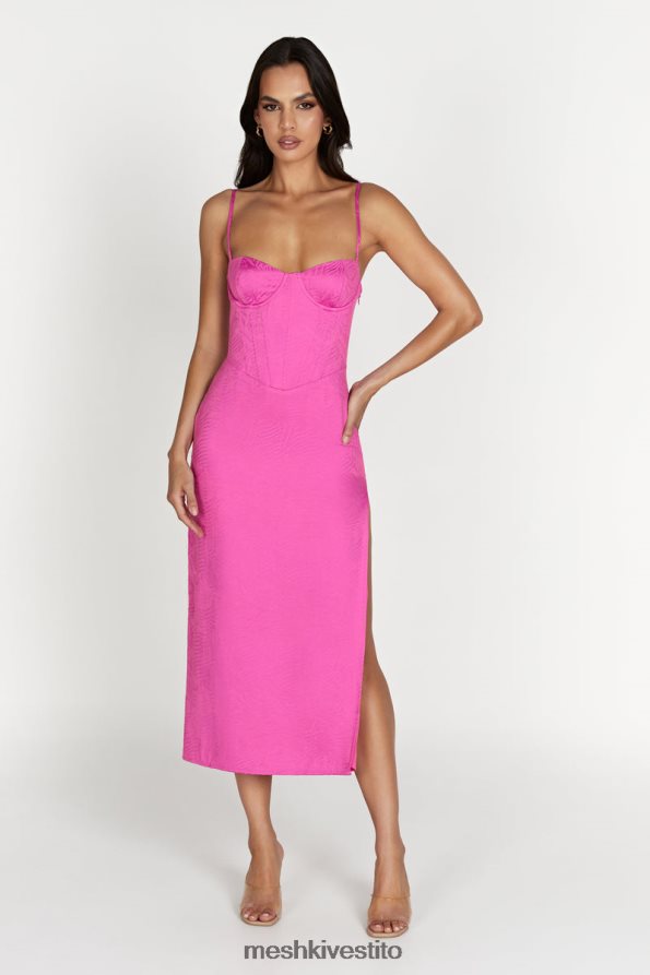 Meshki Abito midi con corsetto Maggie vestiario rosa Rosa 6L048P580