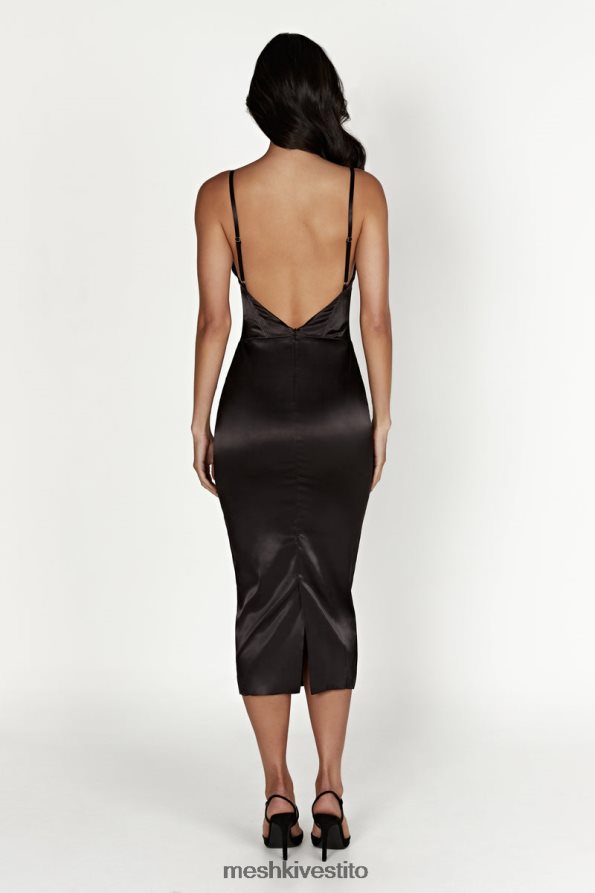 Meshki Abito midi con corsetto brie vestiario nero 6L048P644