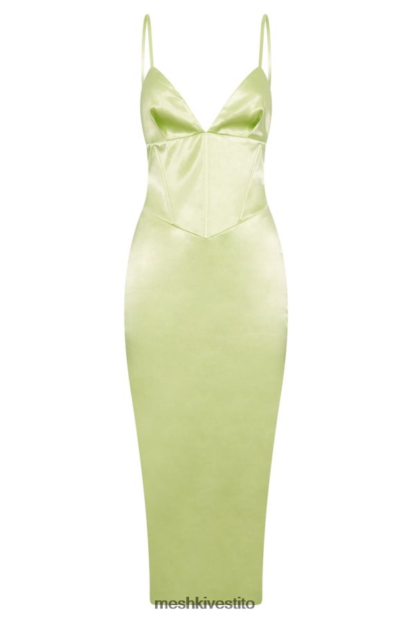 Meshki Abito midi con corsetto brie vestiario verde pistacchio 6L048P683