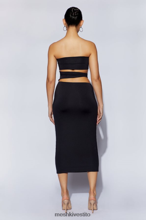 Meshki Abito midi con taglio Cassandra vestiario nero 6L048P697