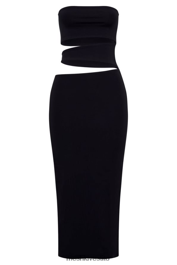 Meshki Abito midi con taglio Cassandra vestiario nero 6L048P697