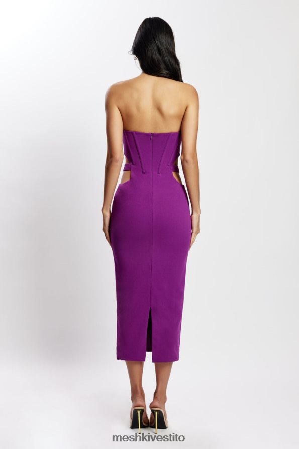 Meshki Abito midi con taglio Catherine vestiario Viola 6L048P626