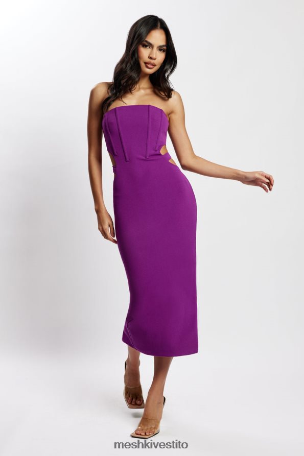 Meshki Abito midi con taglio Catherine vestiario Viola 6L048P626