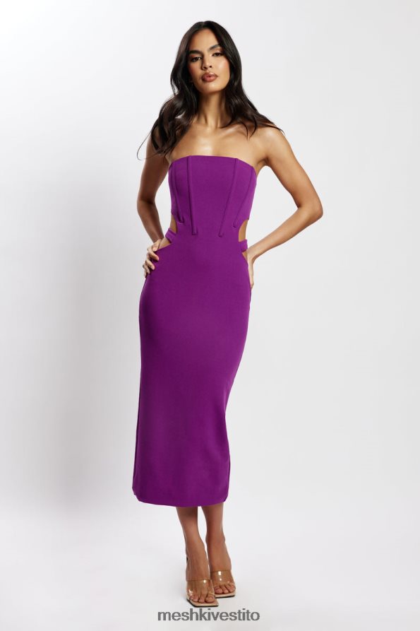 Meshki Abito midi con taglio Catherine vestiario Viola 6L048P626