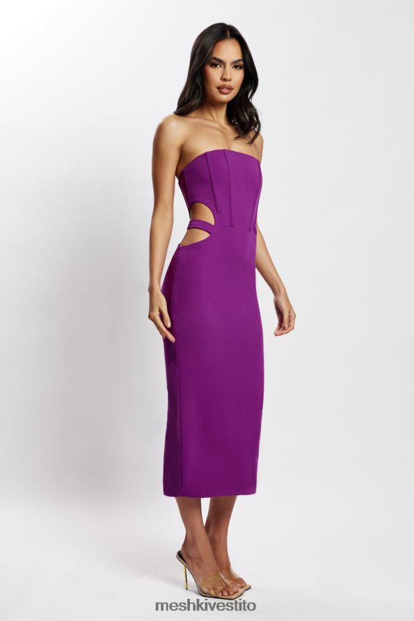 Meshki Abito midi con taglio Catherine vestiario Viola 6L048P626