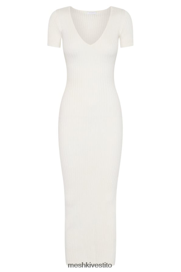 Meshki Abito midi in maglia a maniche corte Nina vestiario bianco 6L048P488