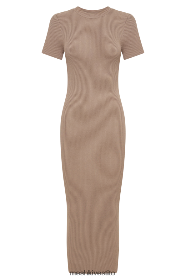 Meshki Abito midi in maglia a maniche corte Sonia vestiario tortora 6L048P162