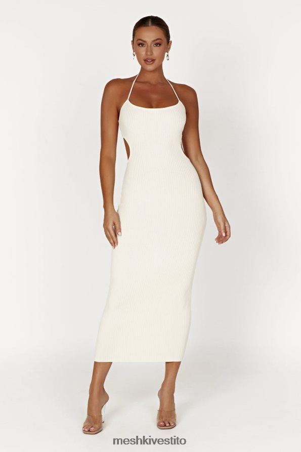 Meshki Abito midi in maglia con scollo all'americana Morgan vestiario crema 6L048P401