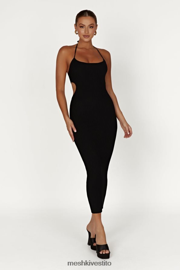 Meshki Abito midi in maglia con scollo all'americana Morgan vestiario nero 6L048P491