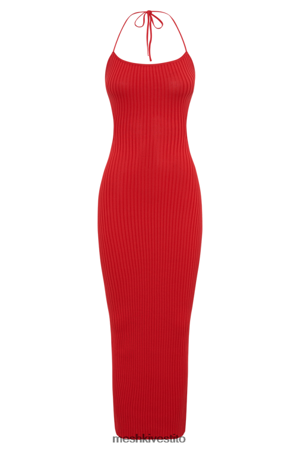 Meshki Abito midi in maglia con scollo all\'americana Morgan vestiario rosso 6L048P360