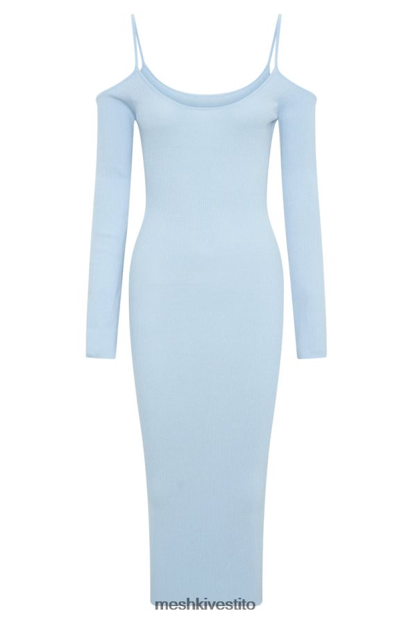 Meshki Abito midi in maglia con spalle scoperte vestiario blu polvere 6L048P439