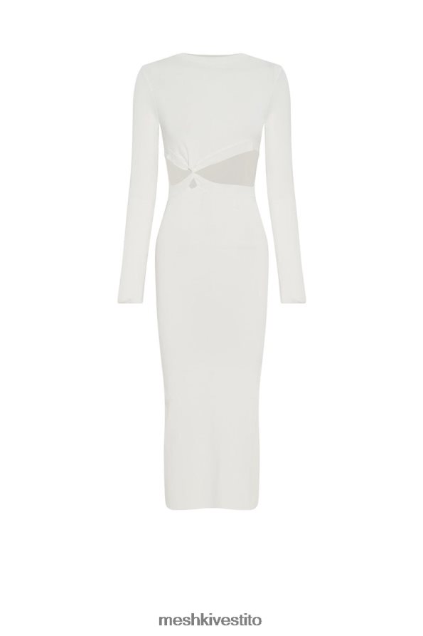 Meshki Abito midi in maglia mila twist sul davanti vestiario bianco 6L048P455