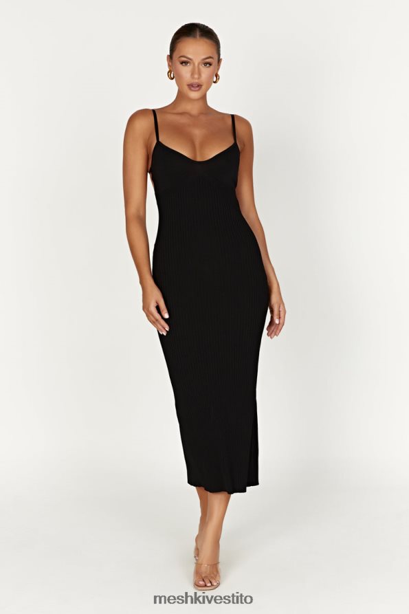 Meshki Abito midi in maglia senza schienale di Avalon vestiario nero 6L048P417
