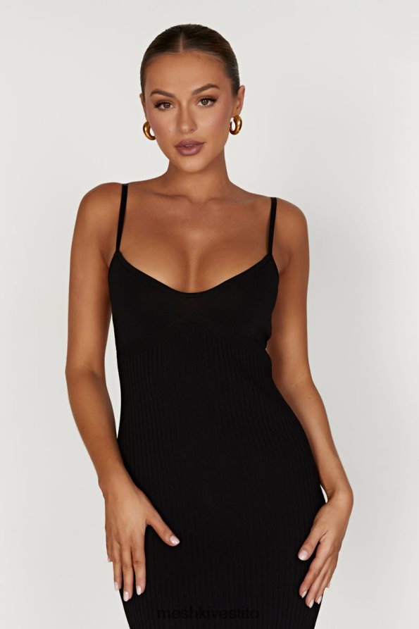 Meshki Abito midi in maglia senza schienale di Avalon vestiario nero 6L048P417