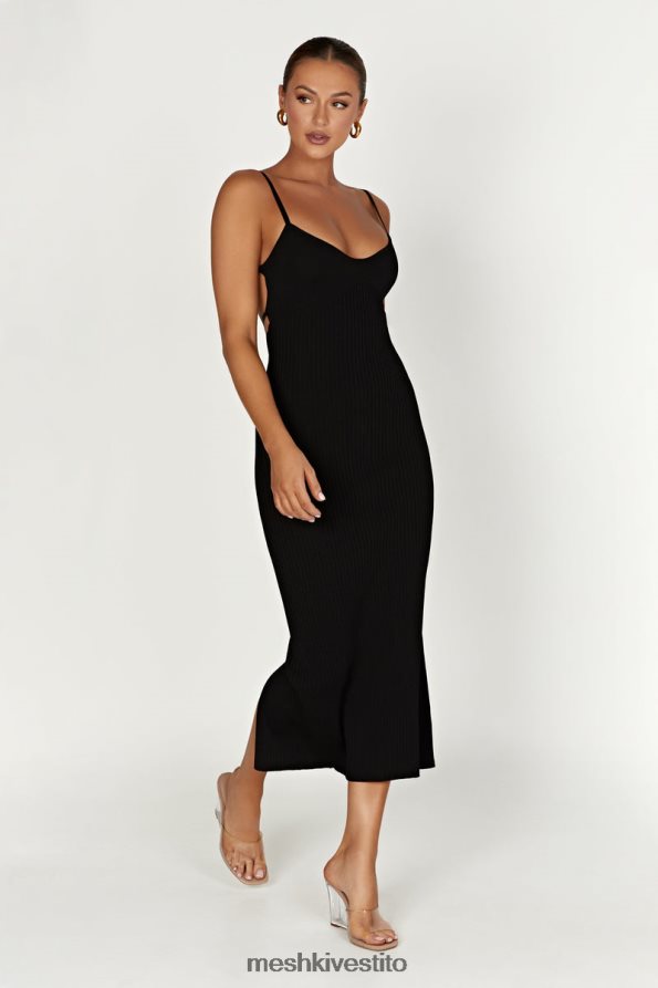 Meshki Abito midi in maglia senza schienale di Avalon vestiario nero 6L048P417