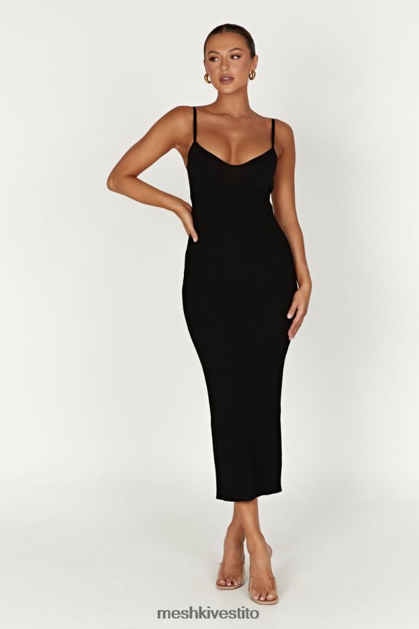 Meshki Abito midi in maglia senza schienale di Avalon vestiario nero 6L048P417